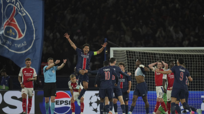 Pemain PSG rayakan keberhasilan lolos ke final Liga Champions
