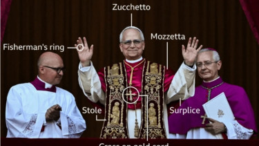 Makna dari Aksesoris dan Pakaian Paus Leo (Doc: BBC Internasional)