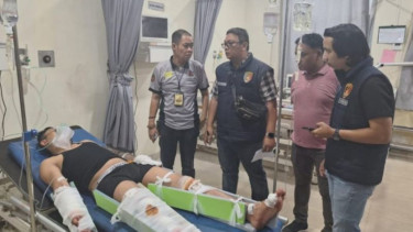 Ahmad Anda saat berada di rumah sakit dan dilakukan penanganan medis