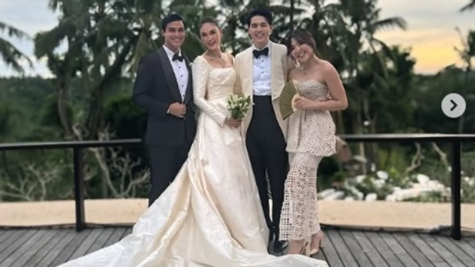 Gisella Anastasia dan Cinta Brian di pernikahan Luna Maya dan Maxime Bouttier