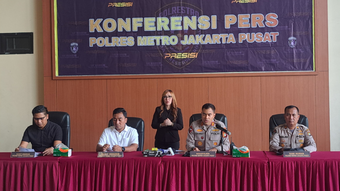 Wakapolres Metro Jakarta Pusat, AKBP Danny Yulianto saat konferensi pers di Mapolres Metro Jakarta Pusat 