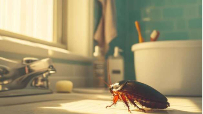 Ilustrasi Kecoak di Kamar Mandi