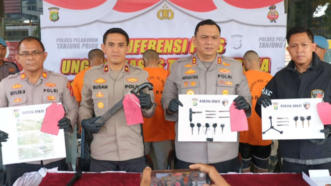 Polres Pelabuhan Tanjung Priok rilis kasus curanmor