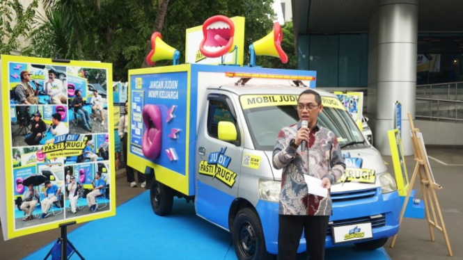 Direktur Jenderal Pengawasan Ruang Digital Kementerian Komdigi, Alexander Sabar dalam Peluncuran Mobil #JudiPastiRugi di Kantor Komdigi (Doc: Komdigi)