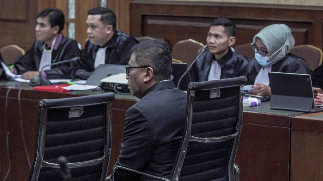 Hasto Kristiyanto dalam persidangan.