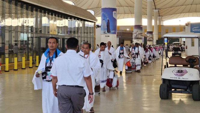 Kedatangan jemaah gelombang dua di Jeddah, Arab Saudi