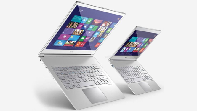 Ilustrasi laptop dan notebook