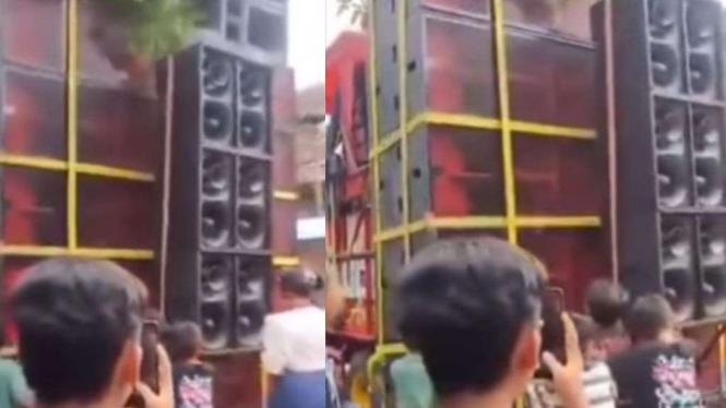 Sound horeg jatuh dan menimpa warga