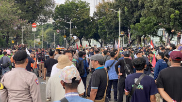 Aksi unjuk rasa ojek online atau ojol