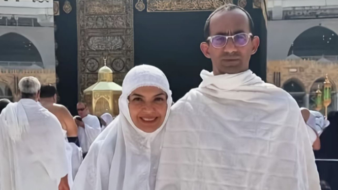 Najwa Shihab bersama sang suami, Ibrahim Sjarief Assegaf.