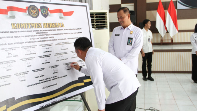 Kanwil Ditjenpas Lampung deklarasi zero HP, pungli dan narkoba