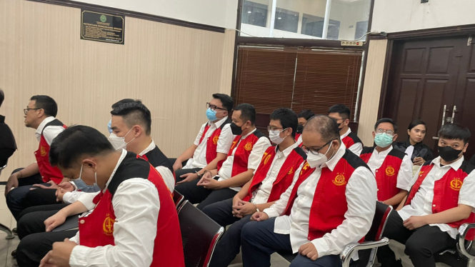Para terdakwa kasus dugaan judol di Pengadilan Negeri Jakarta Selatan