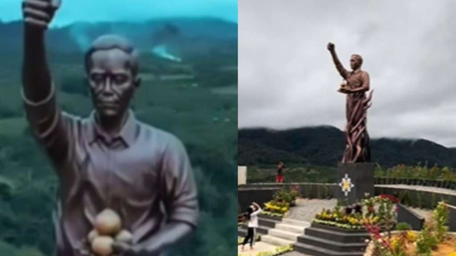 Patung Jokowi di Karo.
