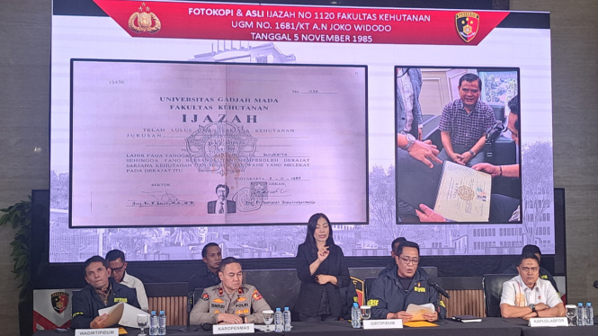 Ijazah Jokowi yang ditampilkan saat Konferensi Pers di Mabes Polri 
