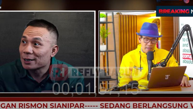 Pakar digital forensik Rismon Sianipar bersama Refly Harun.