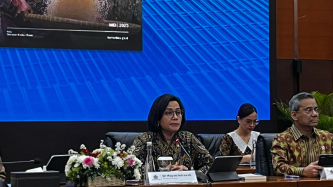 Menteri Keuangan, Sri Mulyani Indrawati dalam Konferensi Pers APBN KiTA