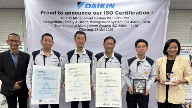  Daikin Indonesia Kantongi 3 Sertifikasi ISO