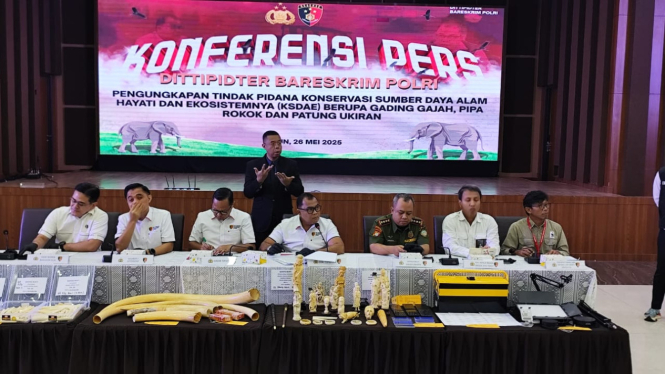 konferensi pers soal pipa rokok dari gading gajah di Bareskrim Polri (dok. istimewa)