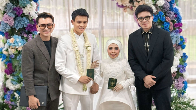 Pernikahan Lolly Unyu-Robi Kamas dihadiri Atta Halilintar dan Reza Surya Putra.