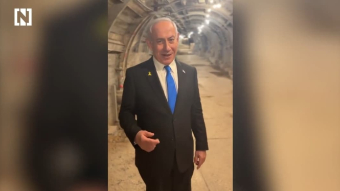 Potret Netanyahu di Terowongan di Bawah Masjid Al-Aqsa (Doc: The National News)