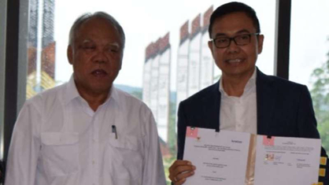 Kepala OIKN Basuki Hadimuldjono dan CEO PT Kraton Group Antoni Silitonga.