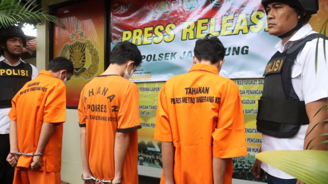 komplotan pelaku curanmor yang berhasil diamankan polsek jatiuwung, polres metro tangerang kota