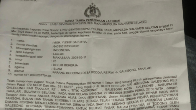 Seorang pria di Takalar mengaku jadi korban penganiayaan dan pemerasan polisi