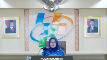 Deputi Statistik Bidang Distribusi dan Jasa Badan Pusat Statistik (BPS), Pudji Ismartini, dalam konferensi pers Berita Resmi Statistik, Senin, 2 Juni 2025