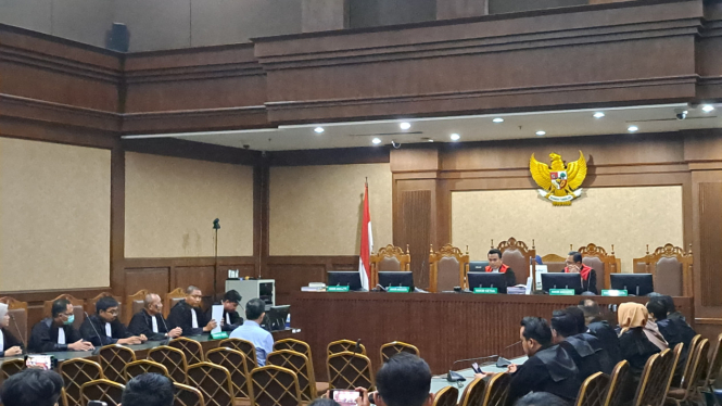 Suasana persidangan Tom Lembong. 