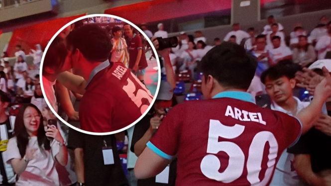 Momen Alleia Anata mencium sang ayah, Ariel Noah di laga Bahkan Voli 2