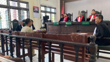 Sidang anak bunuh ibu kandung divonis mati di PN Madina.(dok PN Madina)