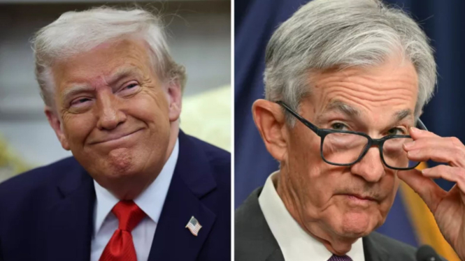 Donald Trump dan Jerome Powell