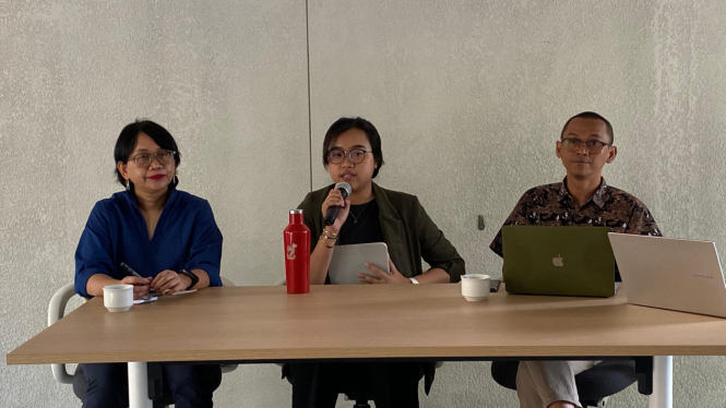 ICW menggelar konferensi pers menanggapi soal Perpres nomor 46 tahun 2025 di Kalibata, Jakarta Selatan