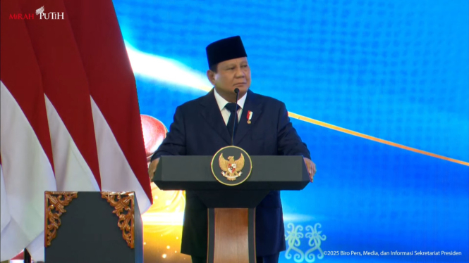 Presiden Prabowo Subianto di acara Pengukuhan Hakim (Tangkapan Layar YouTube Sekretariat Presiden)