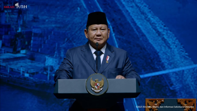 Presiden Prabowo Subianto di acara International Conference on Infrastructure (ICI) 2025 (Tangkapan Layar YouTube Sekretariat Presiden)