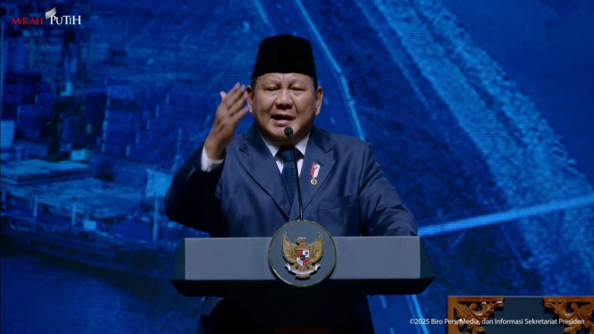 Presiden Prabowo Subianto di acara International Conference on Infrastructure (ICI) 2025 (Tangkapan Layar YouTube Sekretariat Presiden)