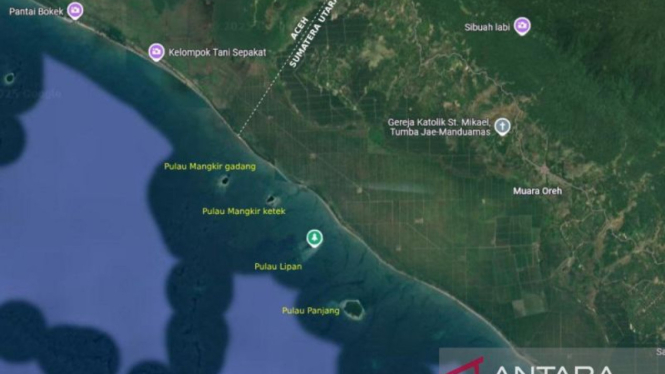 Pulau Mangkir Gadang, Mangkir Ketek, Lipan, & Panjang, di perbatasan Aceh-Sumut