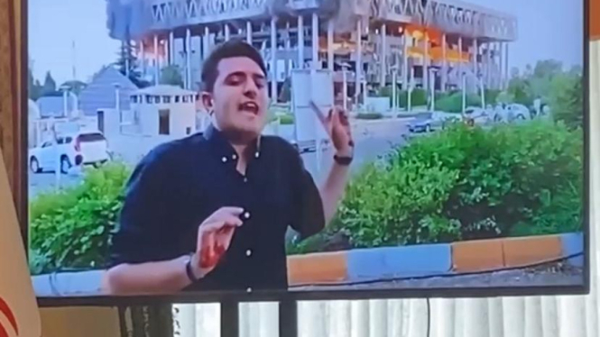 Suasana Gedung Siaran Pemerintah Iran Usai Dirudal Israel (Doc: Natania Longdong)