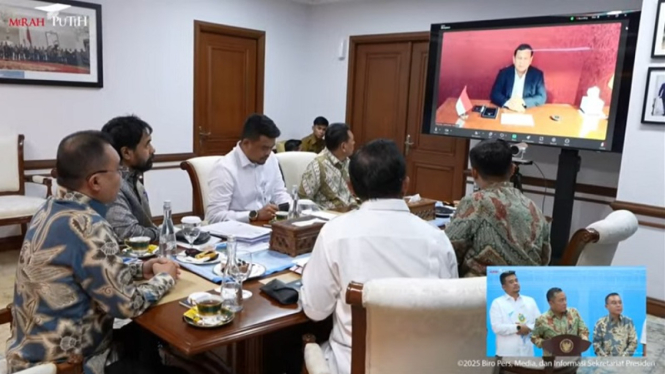 Presiden Prabowo memimpin rapat keputusan 4 pulau Aceh dan Sumut via daring