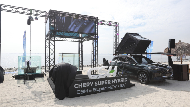 Pengujian baterai Chery Tiggo 8 CSH direndam air laut