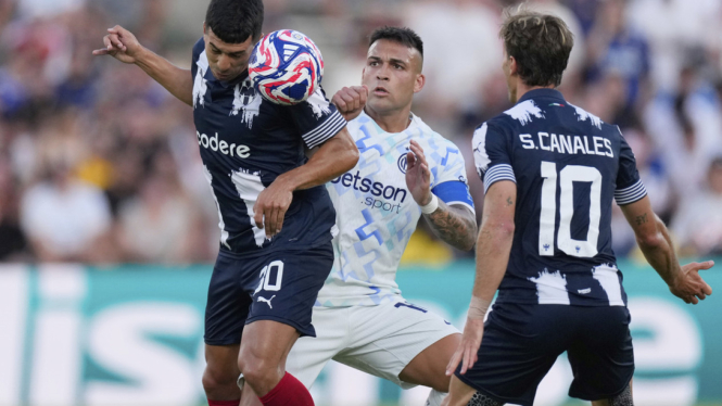 Pemain Inter Milan, Lautaro Martinez saat melawan Monterrey