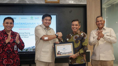 Menteri Perumahan dan Kawasan Permukiman (PKP) Maruarar Sirait dan Direktur Utama BTN Nixon LP Napitupulu