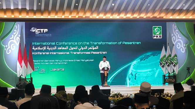 Waketum PKB, Cucun Ahmad Syamsurijal dalam acara International Conference on the Transformation of Pesantren yang digelar PKB di Hotel Grand Sahid, Jakarta Pusat, Kamis, 26 Juni 2025