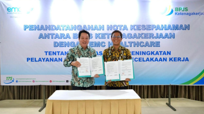 BPJS Ketenagakerjaan dan EMC Healthcare Tandatangani Nota Kesepahaman