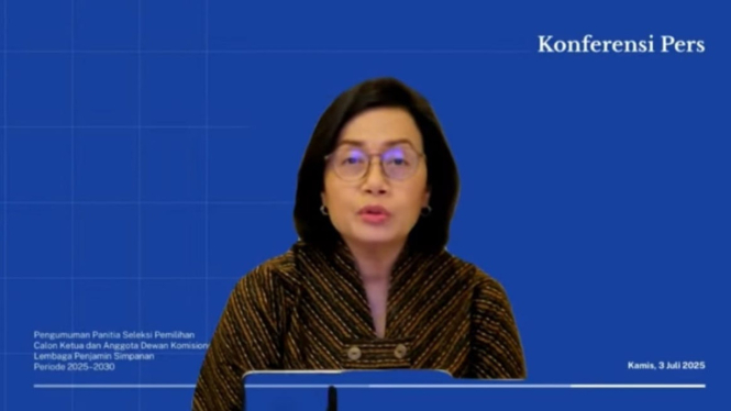 [Menteri Keuangan, Sri Mulyani Indrawati, dalam telekonferensi pers Pengumuman Panitia Seleksi Pemilihan Calon Ketua dan Anggota Dewan Komisioner Lembaga Penjamin Simpanan (LPS) Periode 2025-2030, Kamis, 3 Juli 2025]
