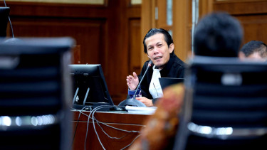 Tim kuasa hukum Hasto, Patra M Zen di ruang sidang Pengadilan Tipikor, Jakarta Pusat (Ist)