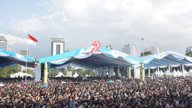 Warga hadiri peringatan Hari Bhayangkara ke-79 di Monas (dok:istimewa)