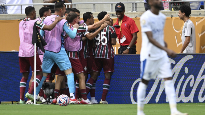 Pemain Fluminense rayakan gol