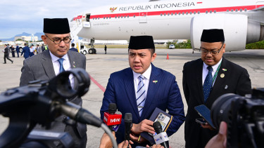 Sekretaris Kabinet (Seskab) Teddy Indra Wijaya di Rio de Janeiro, Brasil (sumber foto: Muchlis Jr - Biro Pers Sekretariat Presiden)