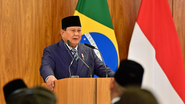 Presiden RI Prabowo Subianto usai melakukan pertemuan dengan Presiden Brasil Luiz Inácio Lula da Silva di Istana Planato (sumber foto: Muchlis Jr - Biro Pers Sekretariat Presiden)